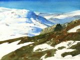 Peters stol, Bergsetnakken. Akvarell 23x32, 2024